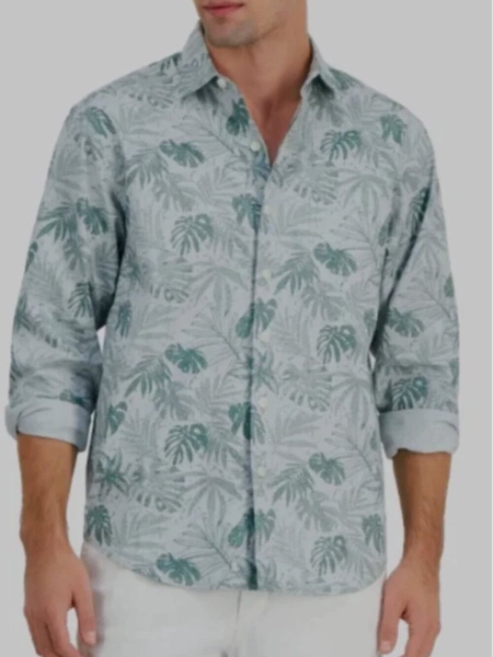 Tommy Bahama Mens Digital Palms Printed Shirt in Trout Size XXL